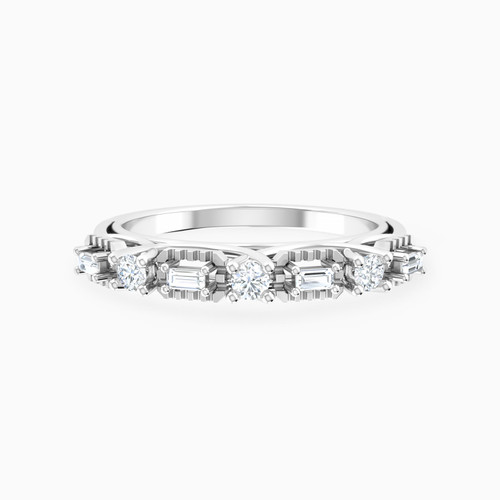 LDR3665 - Elevated Band Baguette & Round Diamond Ring in 18K Gold - 144153300681141-1.jpg