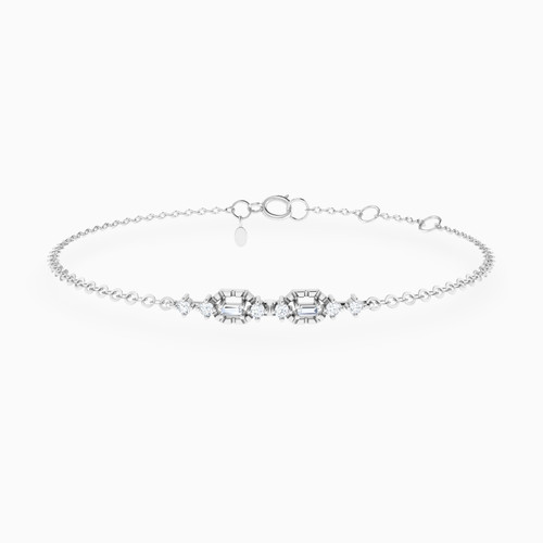 LDB693 - Two Oval Frames Diamond Chain Bracelet in 18K Gold - 144360301371181-1.jpg