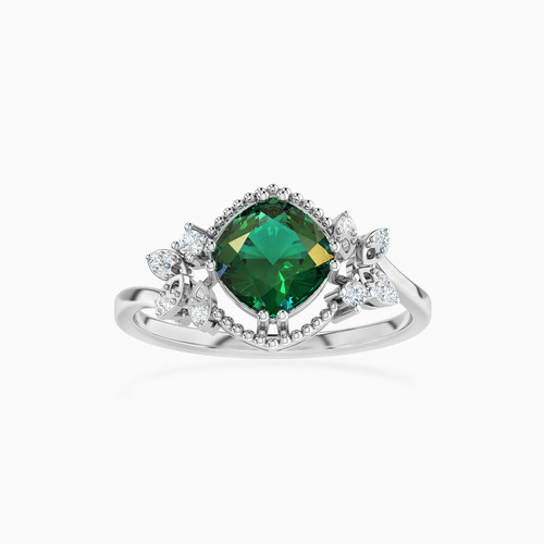 LDR3708 - Leaves & Cushion Shape Green Stone & Diamond Ring in 18K Gold - 144102200151151-1.jpg LDR3708 - Leaves & Cushion Shape Green Stone & Diamond Ring in 18K Gold - 144102200151151-1.jpg