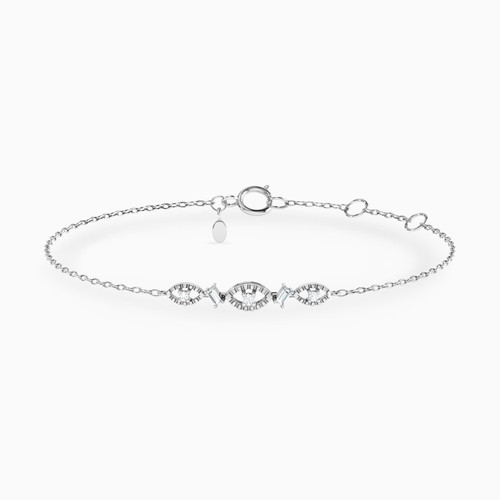 LDB696 - Three Marquise Shapes Diamond Chain Bracelet in 18K Gold - 144360301291181-1.jpg