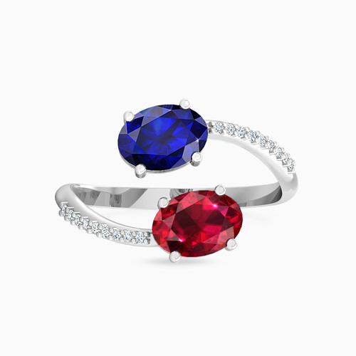 LDR3734 - Oval Colored Stones & Diamond Bypass Ring in 18K Gold - RG10-669-1.jpg