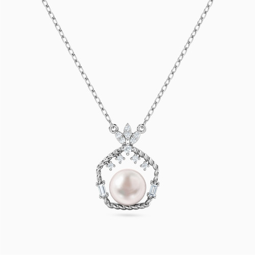 LDN1420 - Hexagon Diamond & Pearl Necklace in 18K Gold - 144500305451451-1.jpg