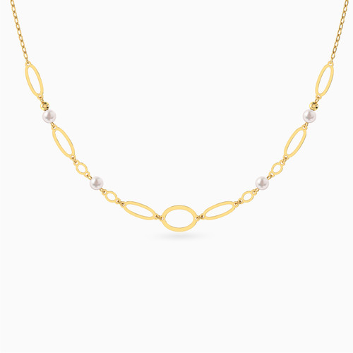 MLN1894 - Oval Links Pearls Chain Necklace in 14K Gold - 101051400882401-1.jpg