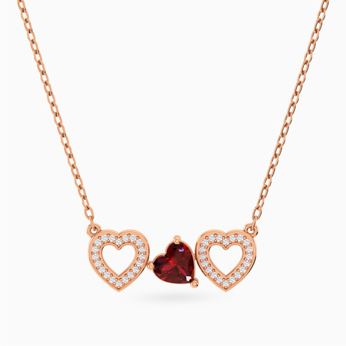 LDN2542 - Two Haloes Heart Red Stone Diamond Necklace in 18K Gold - 144501102083451-1.jpg