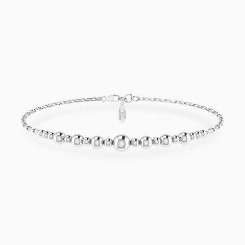 WB299 - Graduating Beads Chain Bracelet in Silver - 167101300131200-1.jpg