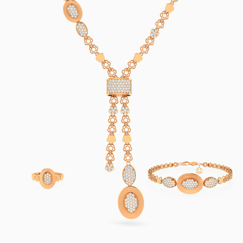LGS402 - Multi Shaped Cubic Zirconia Jewelry Set in 21K Gold - 3 Pieces - 123011803112001-1.jpg