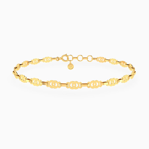 LGB778 - Oval & Circular Links Chain Bracelet in 18K Gold - 115101400092190-1.webp