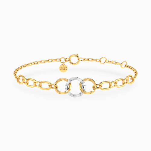 MLB852 - Paperclip & Circular Links Chain Bracelet in 18K Gold - 111101300114180-1.webp