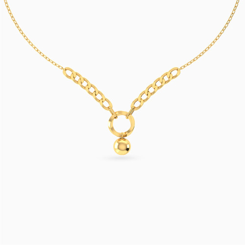 MLN1966 - Paperclip Links & Sphere Necklace in 18K Gold - 111051300122400-1.webp