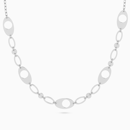 WN485 - Oval & Abstract Loops Necklace in Silver - 167051400271450-1.webp