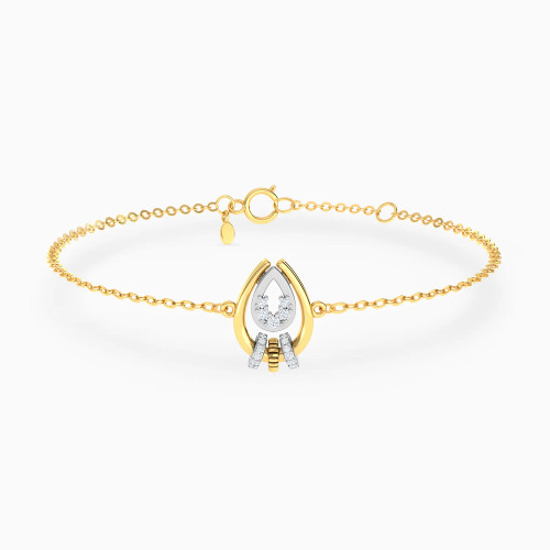 LDB824 - Two Drops & Circular Loops Diamond Chain Bracelet in 18K Gold - 144361102094181-1.webp
