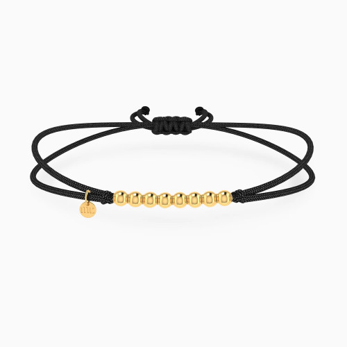 MLB908 - Beads Black Cord Bracelet in 14K Gold - 101100200432261-1.webp