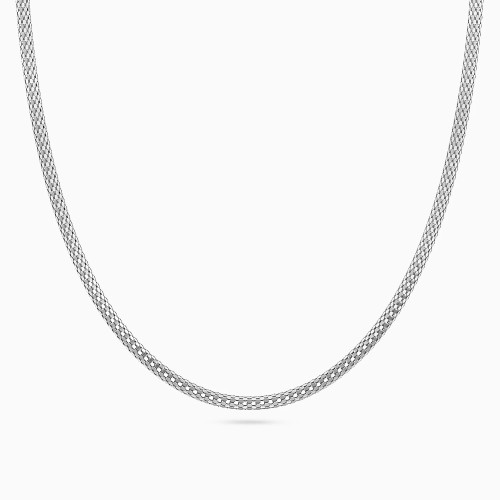 WN538 - Textured Chain Necklace in Silver - 167055500011450-1.webp