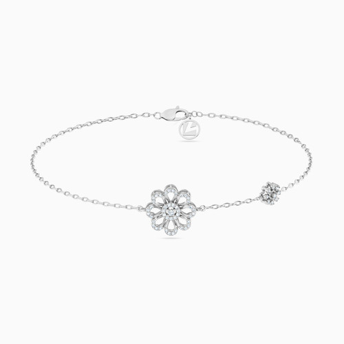 LDB73 - Flower Diamond Chain Bracelet in 18K Gold - 144360300361191-1.jpg