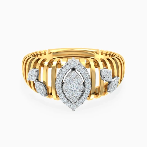 LDR4132 - Marquise Cluster & Layeres Diamond Ring in 18K Gold - 144100309004151-1.webp