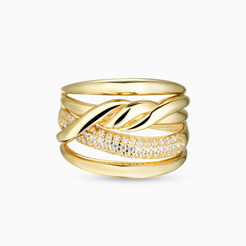 LGR1442 - Intertwined Bands Cubic Zirconia Ring in 18K Gold - 413021802012181-1 .jpg