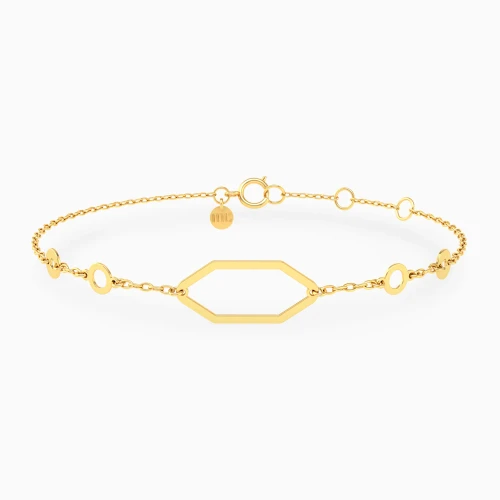 MLB970 - Elongated Hexagonal Link Chain Bracelet in 9K Gold - 191101400052180-1.webp