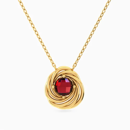 MLN2154 - Lollipop Red Stone Necklace in 9K Gold - 191051100372401-1.webp