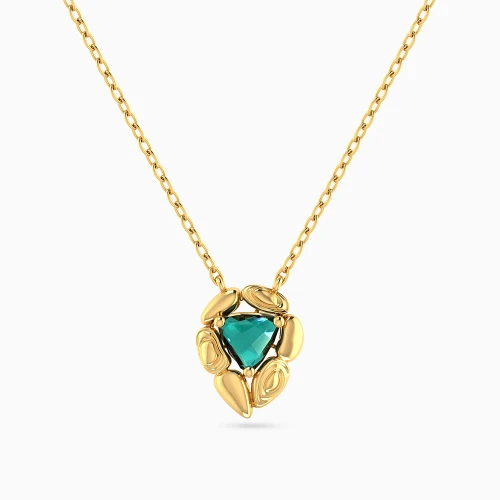 MLN2141 - Turtle Shell Teal Stone Necklace in 9K Gold - 191051100412401-1.webp