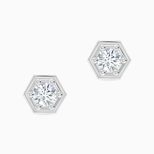 LDE143 - Hexagon Diamond Stud Earrings in 18K Gold - HS20-388-1.jpg