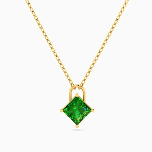 LIN1299 - Tilted Square Green Stone Necklace in 14K Gold - 102051801472401-1.webp