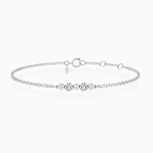 LDB863 - Round Clusters Diamond Chain Bracelet in 18K Gold - 144361102431181-1.webp