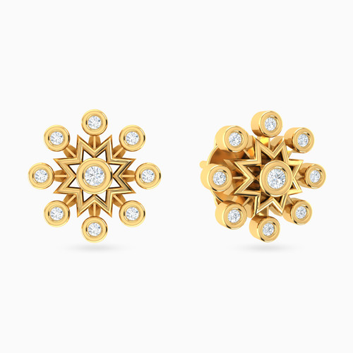 MLE602 - Sunburst Cubic Zirconia Stud Earrings in 18K Gold - 141200300562001-1.jpg