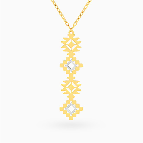 MLN2210 - Nubian Pattern Vertical Pendant Necklace in 18K Gold - 111051400574421-1.jpg
