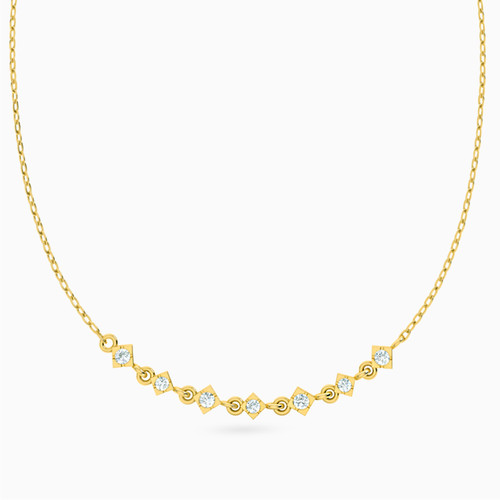 MLN2207 - Square Settings Cubic Zirconia Necklace in 18K Gold - 141500300542451-1.jpg