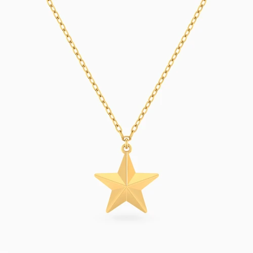MLN2242 - Sculpted Star Pendant Necklace in 9K Gold - 191051100492400-1.webp