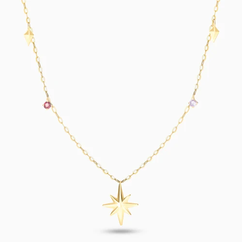 MLN2277 - Star Colored Stones Necklace in 18K Gold - E11051100162421-1.webp