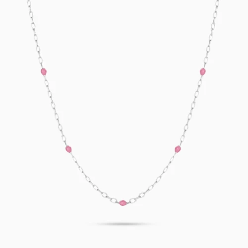 WB258 - Beaded Chain Bracelet Enamel Coated in Silver - 167050300051101-1.webp