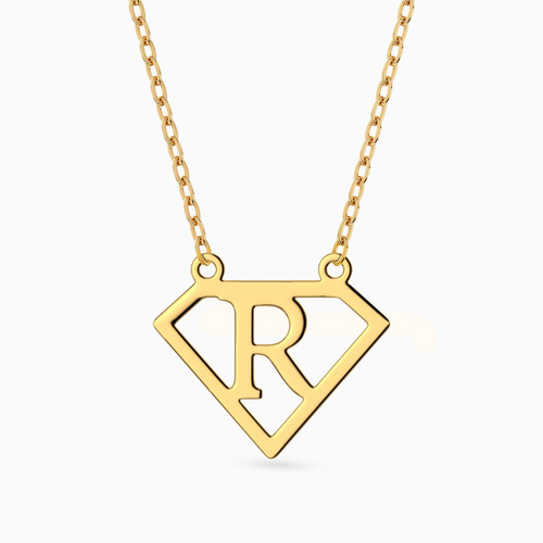 MLN876 - Letter R Necklace In 14K Gold - 101051400012420 - 1.jpg