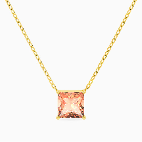 MLN69 - Square Colored Stones Necklace In 18K Gold - 111051100422425-1.jpg