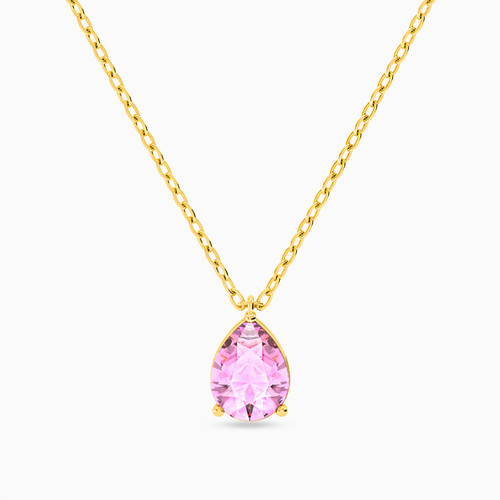 MLN49 - Pear Colored Stones Necklace In 18K Gold - 111051100392426-1.jpg