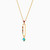 MLN779 - Rectangle Colored Stones Necklace In 18K Gold - 111051100882421-2.jpg
