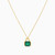 LIN847 - Lock Green Stones Necklace in 14K Gold - 102051100102451-3.jpg