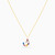 LIN124 - Letter Noon Colored Stones Necklace in 18K Gold - 112050301402451-3.jpg