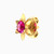 MLE296 - Flower Colored Stones Stud Earrings in 14K Gold - 101031800042001-3.jpg