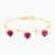 LIB37 - Heart Red Stone Chain Bracelet in 18K Gold - 112101100112181-1.jpg