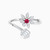 LDR1849 - Flower Diamond & Red Stone Two Headed Ring in 18K Gold - 144100306161151-1.jpg