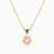 MLN1103 - Flower Green Stones Necklace In 14K Gold - 101051800022421-1.jpg