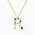LIN101 - Letter R Colored Stones Necklace in 18K Gold - 112050301172451-1.jpg