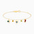 LIB7 - Sea Animals Colored Stones Chain Anklet in 18K Gold - 112360300032251-1.jpg