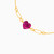 LIB36 - Heart Rose Stone Chain Bracelet in 18K Gold - 111304130200-3.jpg