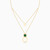 LIN261 - Square Green Stones Layered Necklace in 18K Gold - 112051100722451-3.jpg