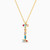 LIN175 - Letter I Colored Stones Necklace in 18K Gold - 112051100032451-2.jpg