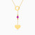LIN248 - Heart Rose Stone Chain Necklace in 18K Gold - 312051400082421-1.jpg