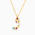 LIN121 - Letter Waw Colored Stones Necklace in 18K Gold - 112050301372451-2.jpg