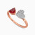 LDR703 - Heart Diamond & Red Stone Two Headed Ring in 18K Gold - 444100305593141-2.jpg